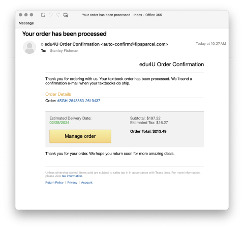 Screenshot of phishing email sent 2024-02-26 Screenshot of phishing email sent 2024-02-26